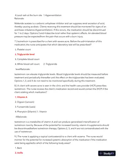 HESI Pharmacology Comprehensive Real Exam With Answers (245 Solved Questions) - Page 5 preview image