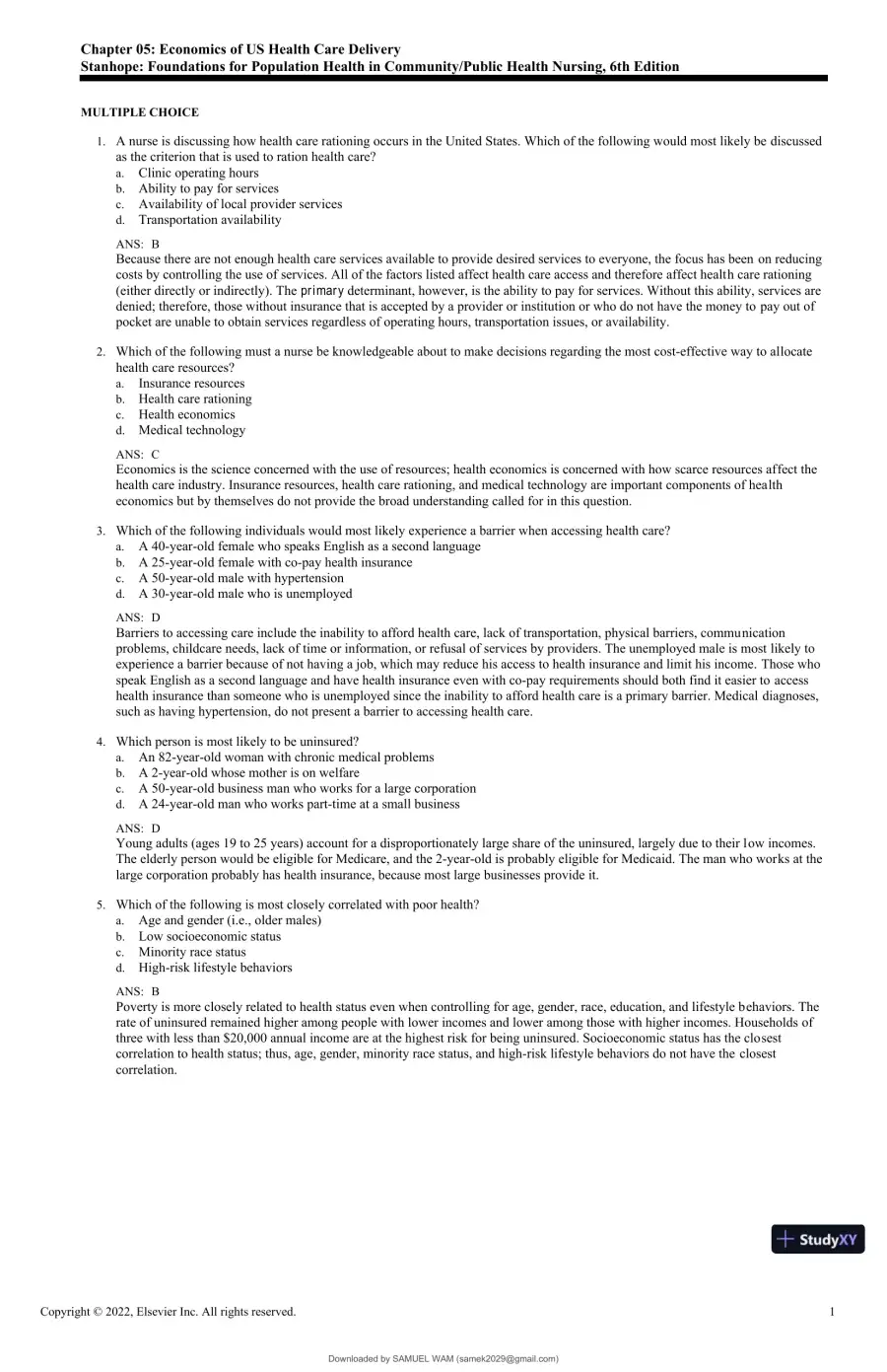 Test Bank for Foundations for Population Health in Community/Public Health Nursing, 6th Edition (Chapters 1-32), page 19