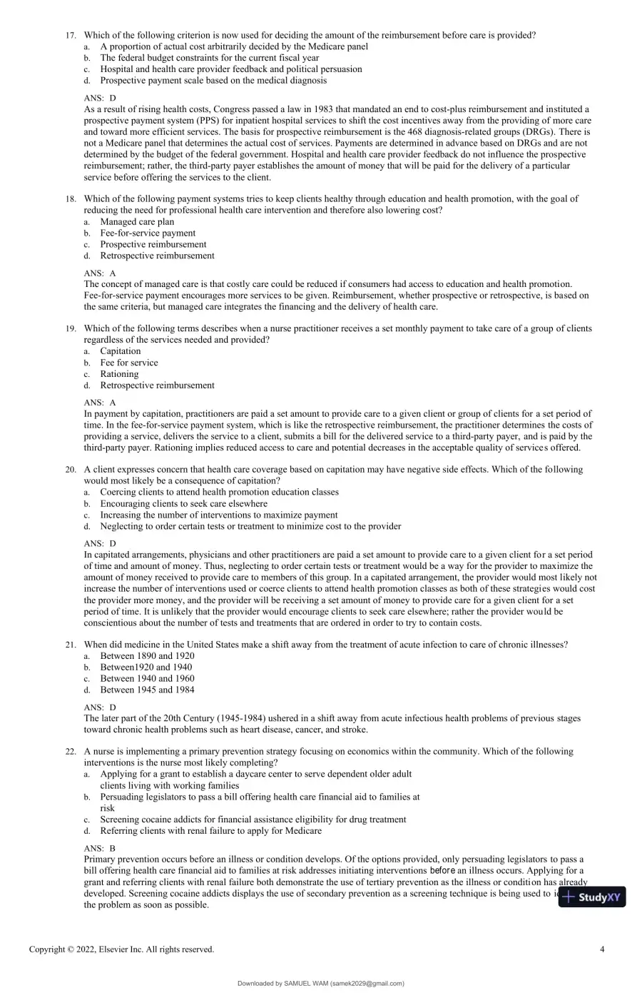 Test Bank for Foundations for Population Health in Community/Public Health Nursing, 6th Edition (Chapters 1-32), page 22