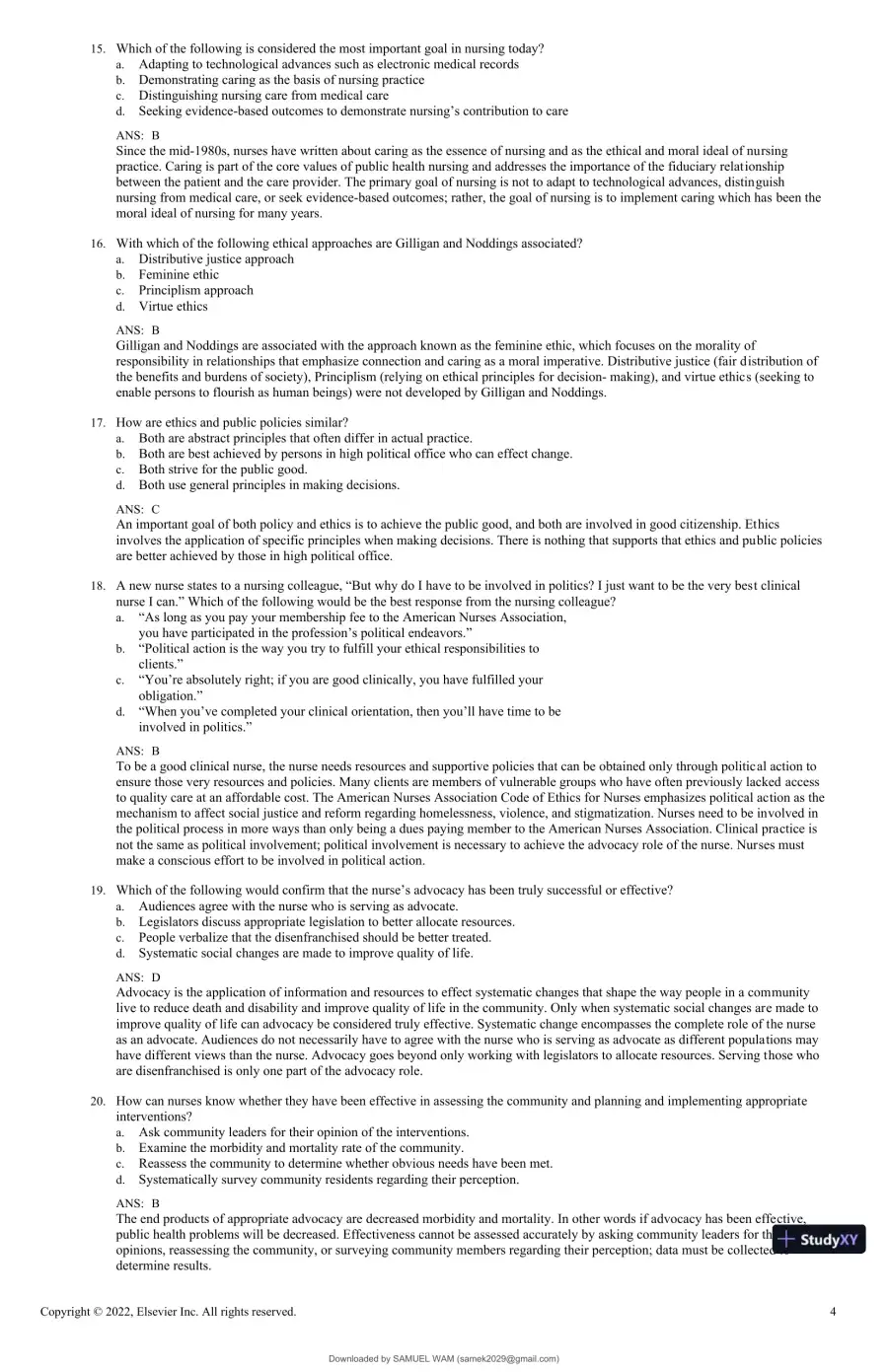 Test Bank for Foundations for Population Health in Community/Public Health Nursing, 6th Edition (Chapters 1-32), page 27
