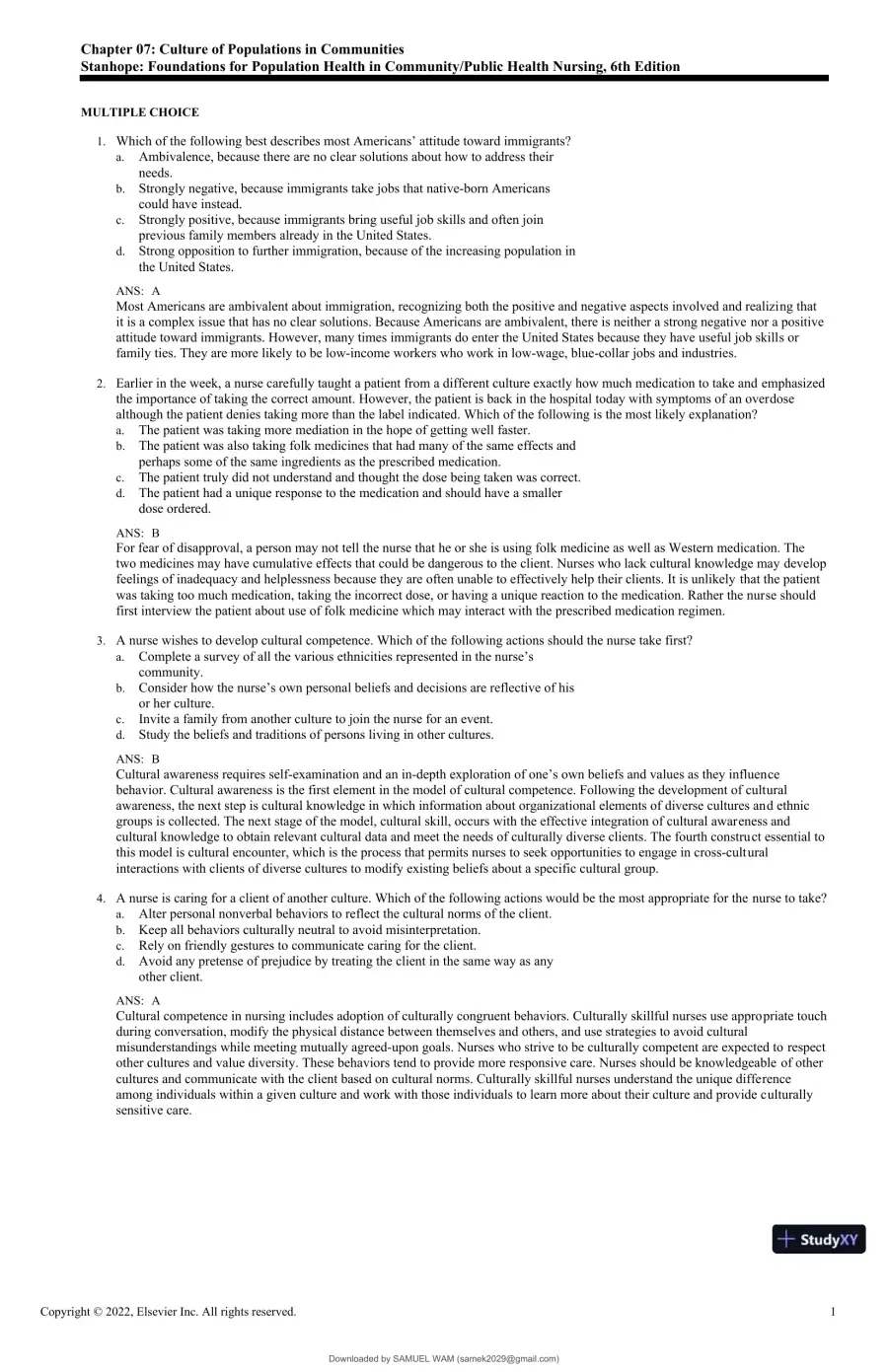 Test Bank for Foundations for Population Health in Community/Public Health Nursing, 6th Edition (Chapters 1-32), page 29