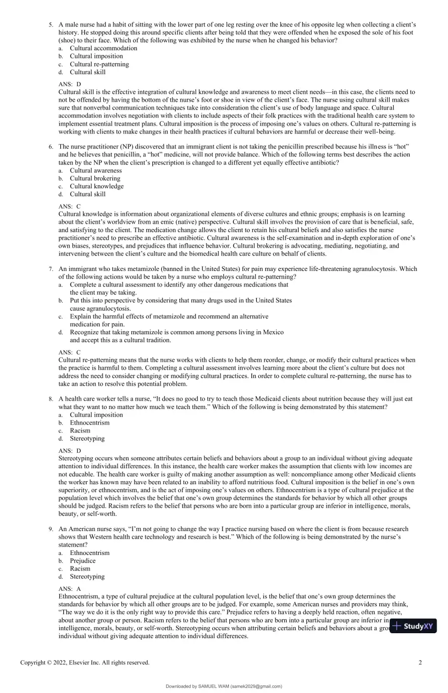 Test Bank for Foundations for Population Health in Community/Public Health Nursing, 6th Edition (Chapters 1-32), page 30