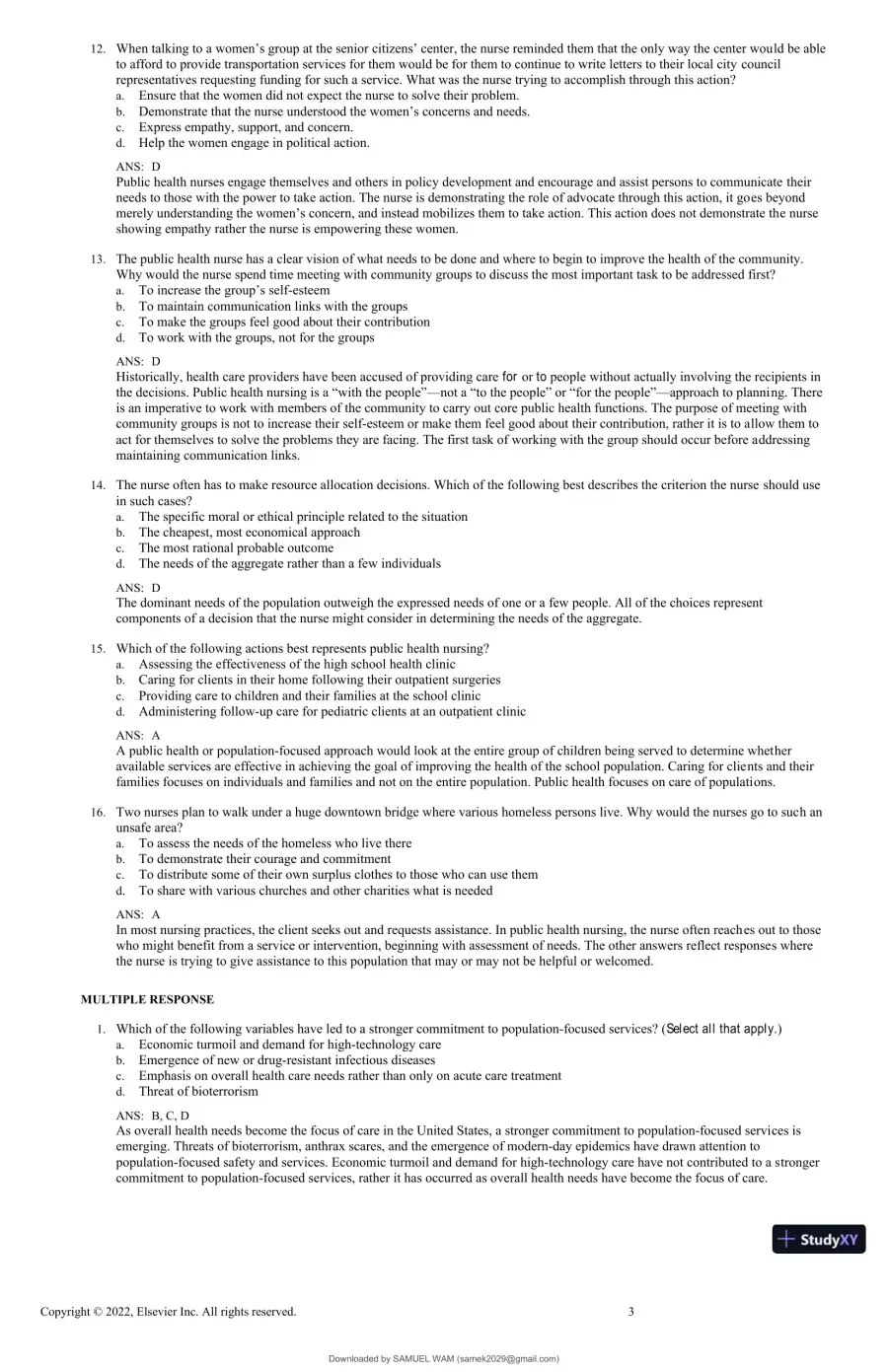 Test Bank for Foundations for Population Health in Community/Public Health Nursing, 6th Edition (Chapters 1-32), page 4