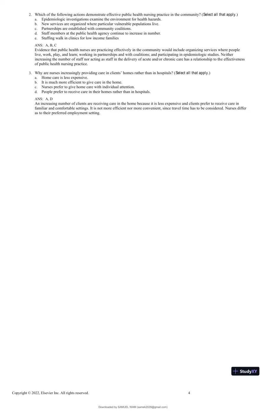 Test Bank for Foundations for Population Health in Community/Public Health Nursing, 6th Edition (Chapters 1-32), page 5