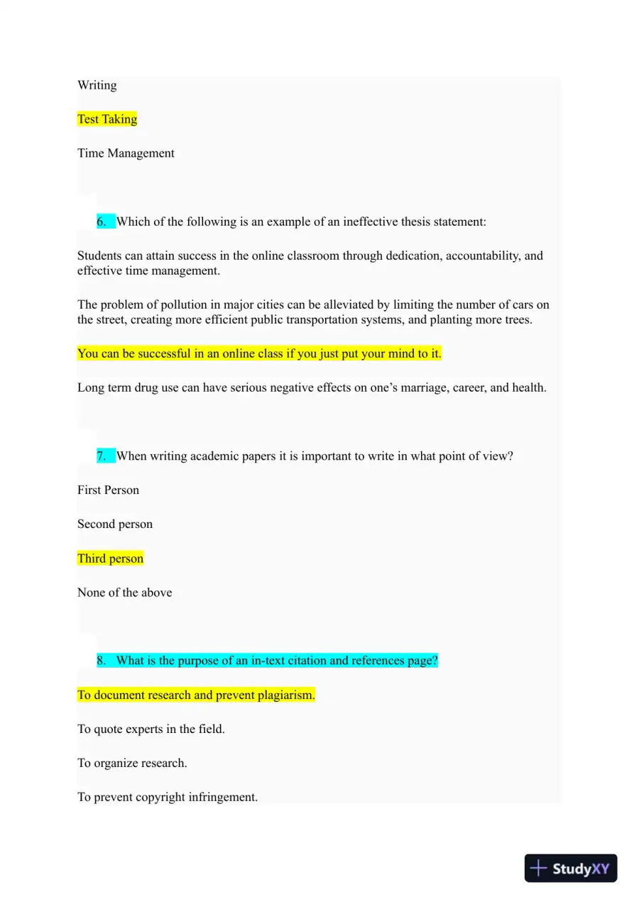 Education Quiz With Answers (36 Solved Questions), page 3