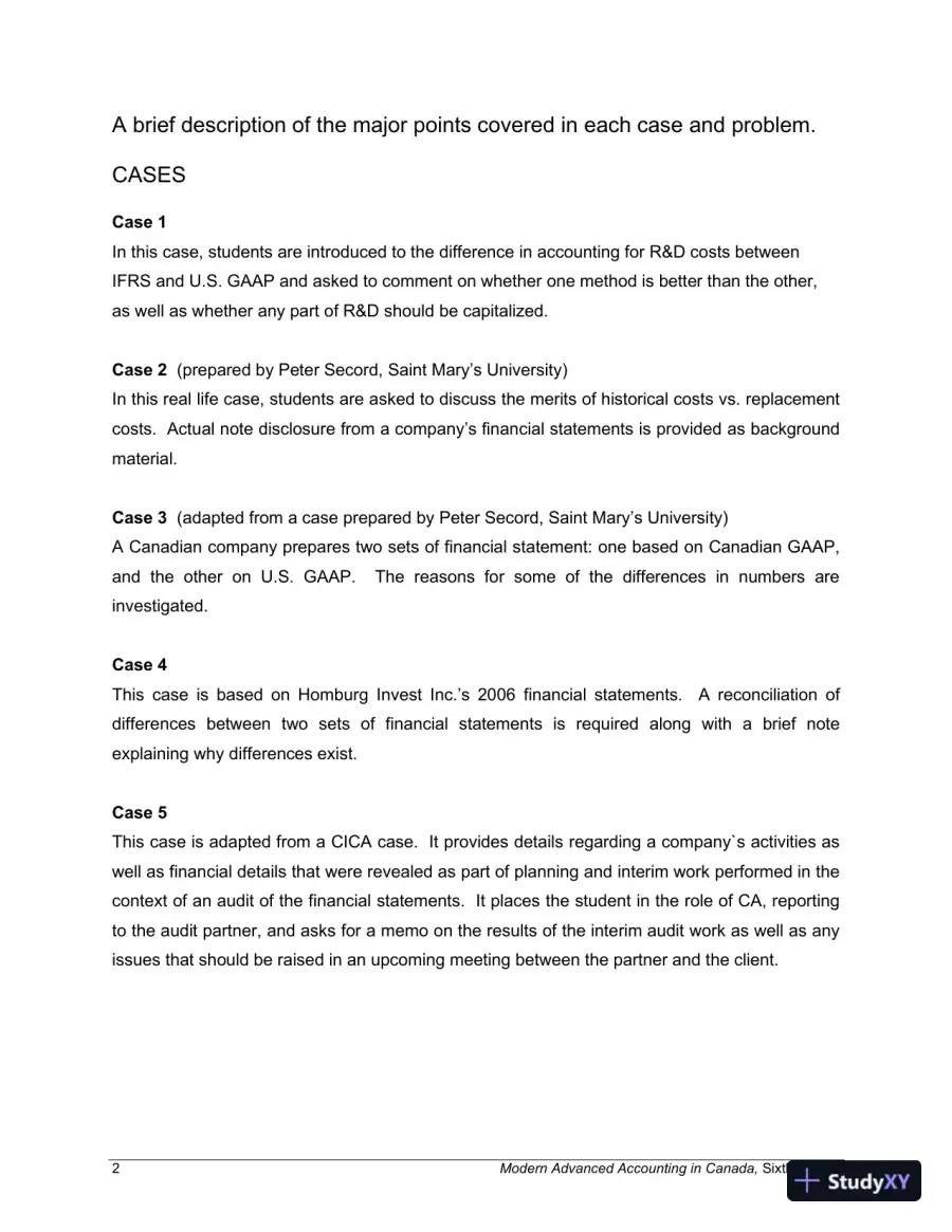 Modern Advanced Accounting in Canada, Sixth Canadian Edition Solution Manual, page 3
