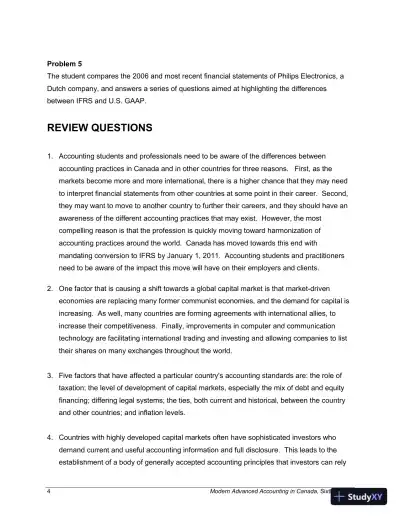 Modern Advanced Accounting in Canada, Sixth Canadian Edition Solution Manual - Page 5 preview image