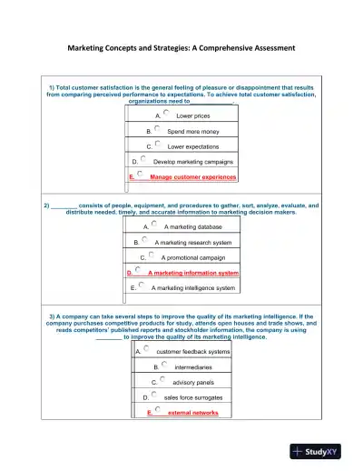 Marketing Concepts and Strategies: A Comprehensive Assessment - Page 1 preview image