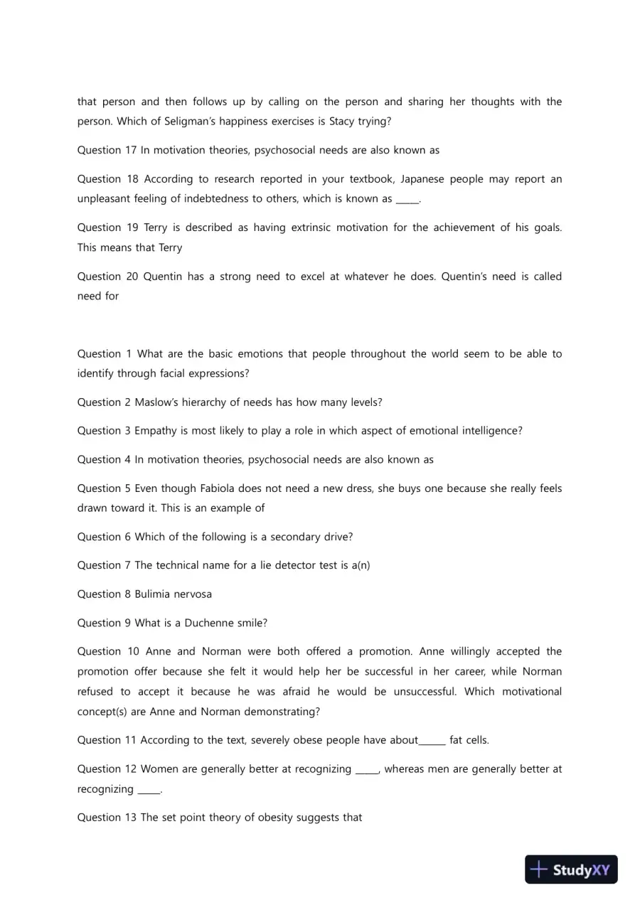 Liberty University PSYC 101 Quiz 8 Complete Solutions Correct Answers Key, page 3