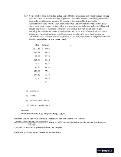 Hypothesis Testing and Confidence Interval Analysis - Page 4 preview image
