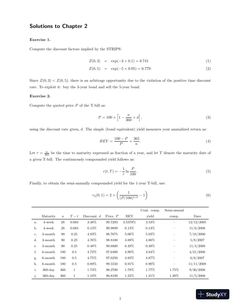 Fixed Income Securities: Valuation, Risk, And Risk Management, 1st Edition Solution Manual, page 3