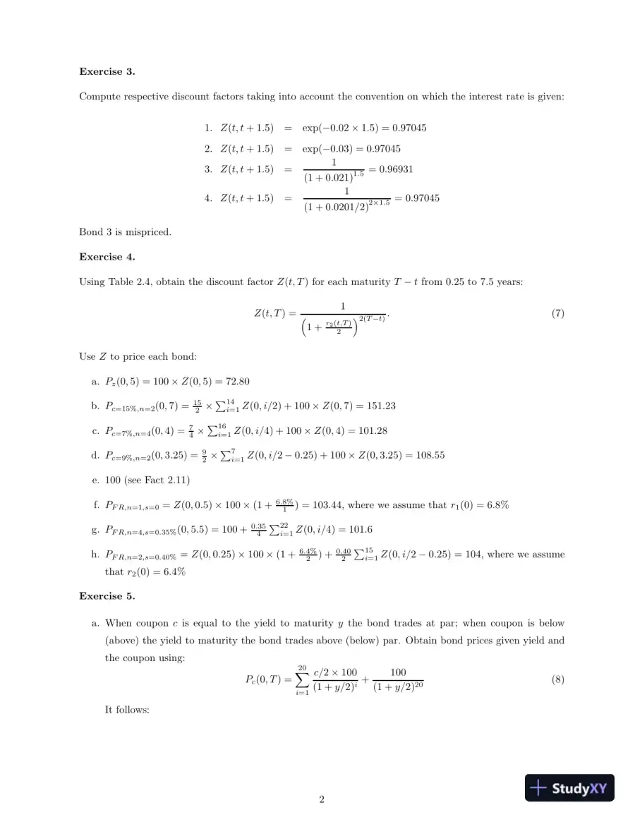 Fixed Income Securities: Valuation, Risk, And Risk Management, 1st Edition Solution Manual, page 4