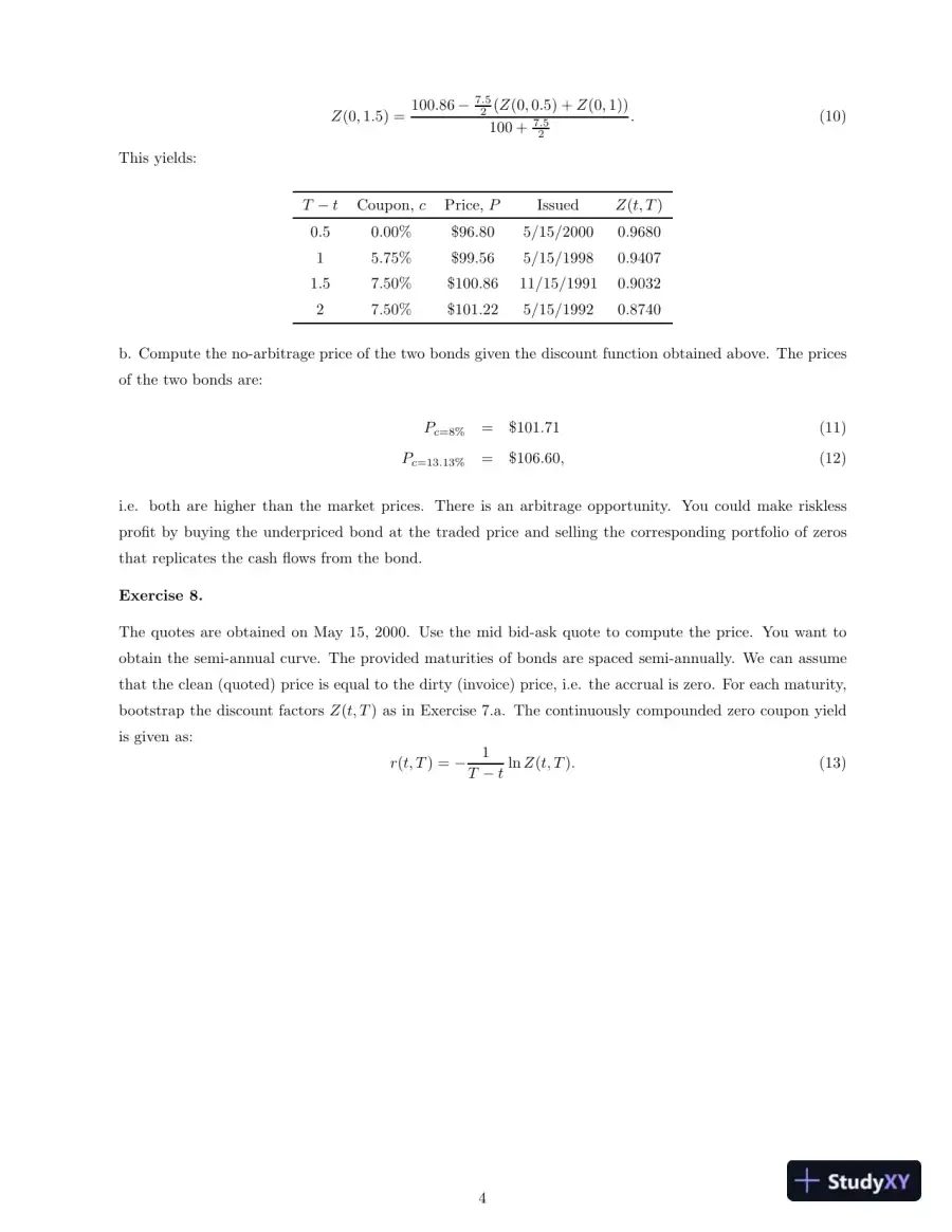 Fixed Income Securities: Valuation, Risk, And Risk Management, 1st Edition Solution Manual, page 6