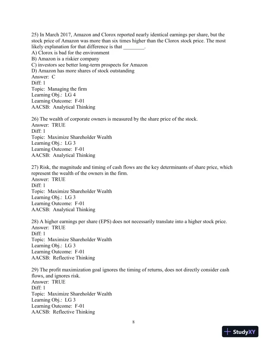 Test Bank for Principles of Managerial Finance, 8th Edition, page 10