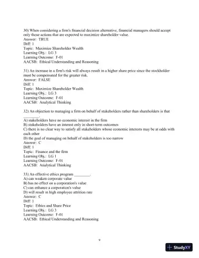 Test Bank for Principles of Managerial Finance, 8th Edition - Page 11 preview image