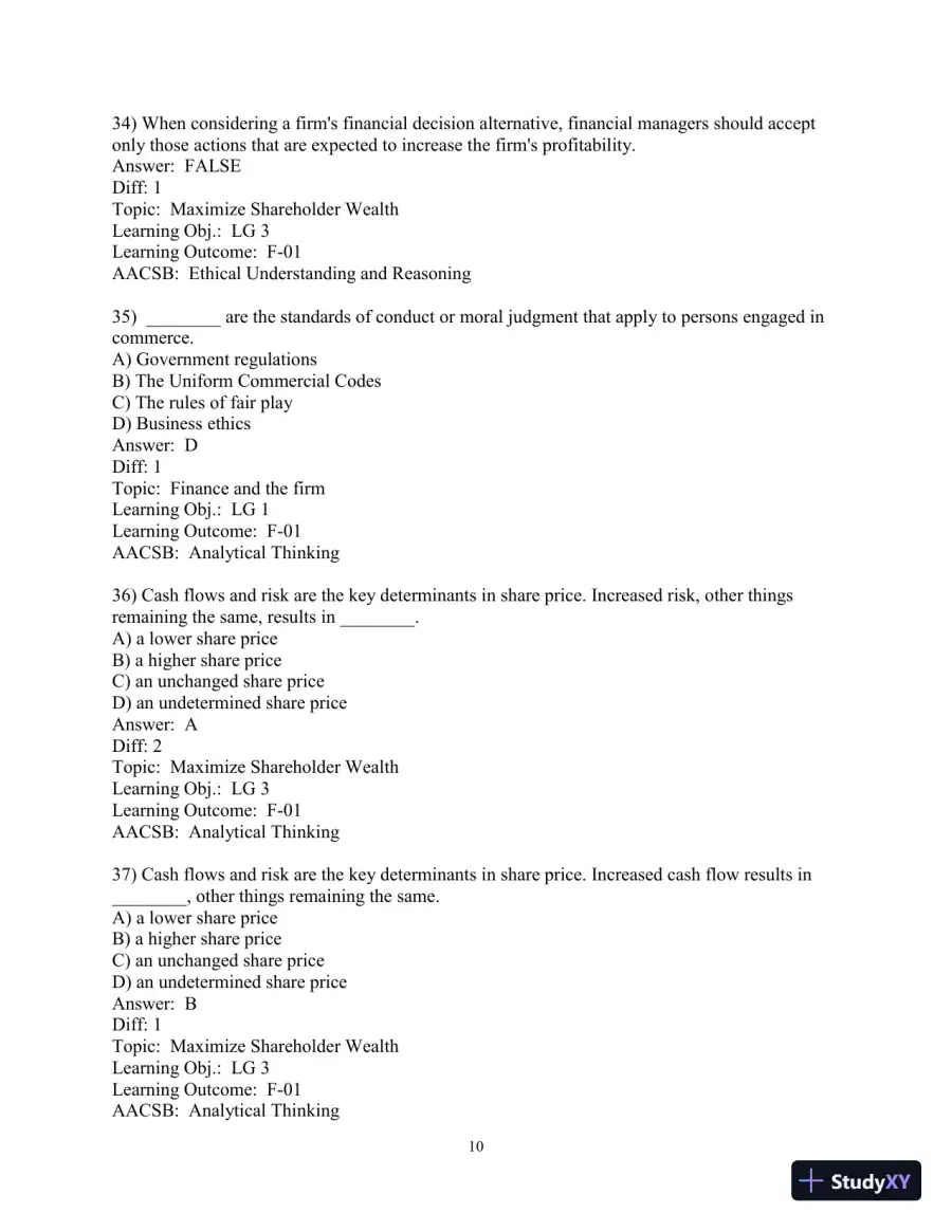 Test Bank for Principles of Managerial Finance, 8th Edition, page 12