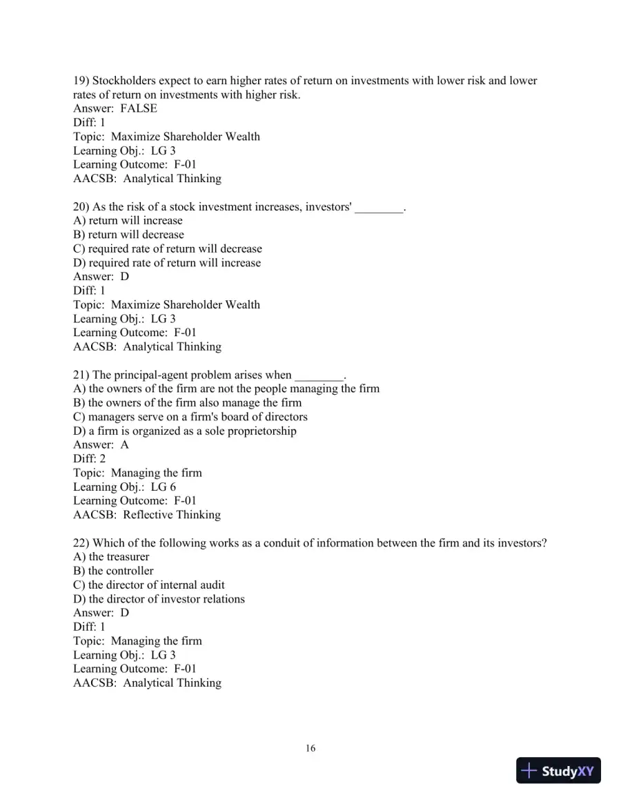 Test Bank for Principles of Managerial Finance, 8th Edition, page 18