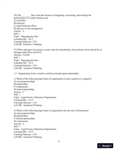 Test Bank for Principles of Managerial Finance, 8th Edition - Page 20 preview image