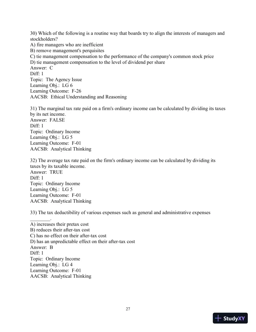 Test Bank for Principles of Managerial Finance, 8th Edition, page 29