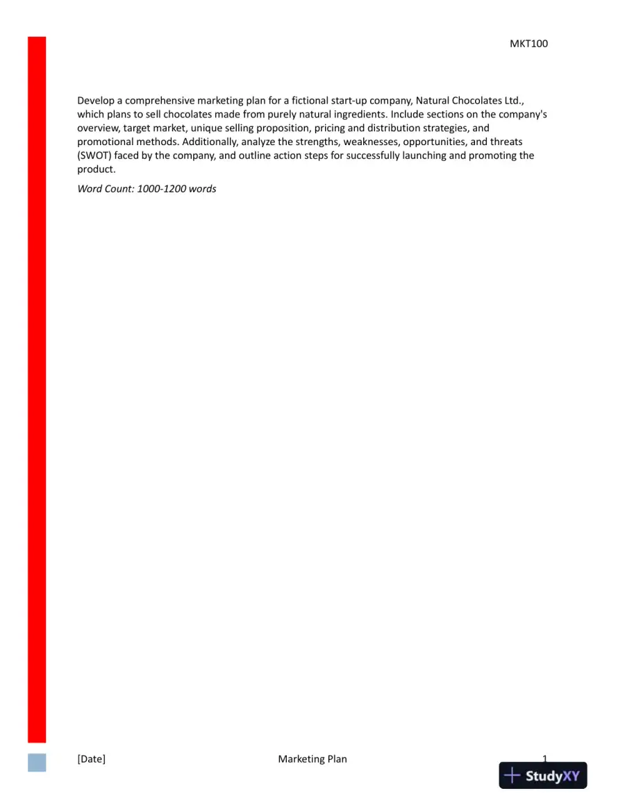 MKT 100 Marketing Plan Natural Chocolates, page 3