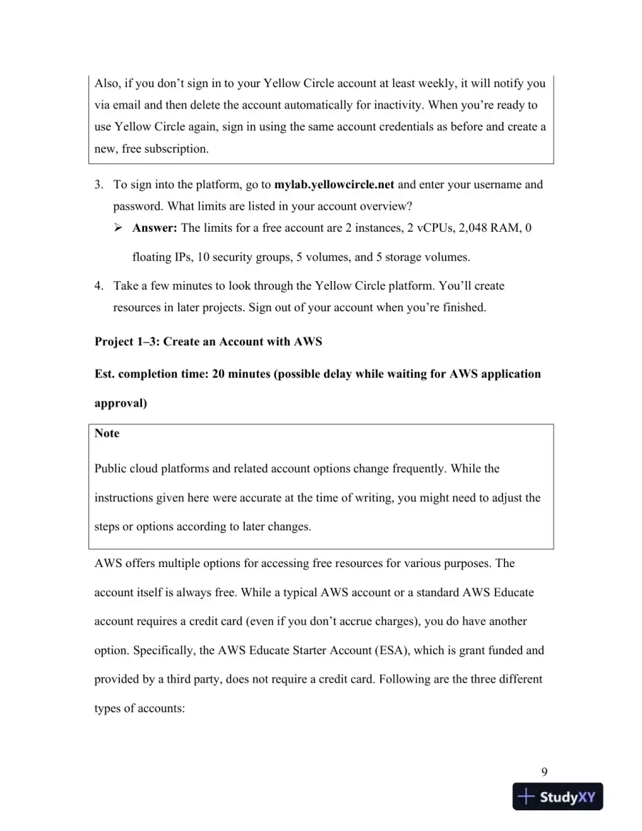 Solution Manual for CompTIA Cloud+ Guide to Cloud Computing: Networking, 1st Edition, page 10