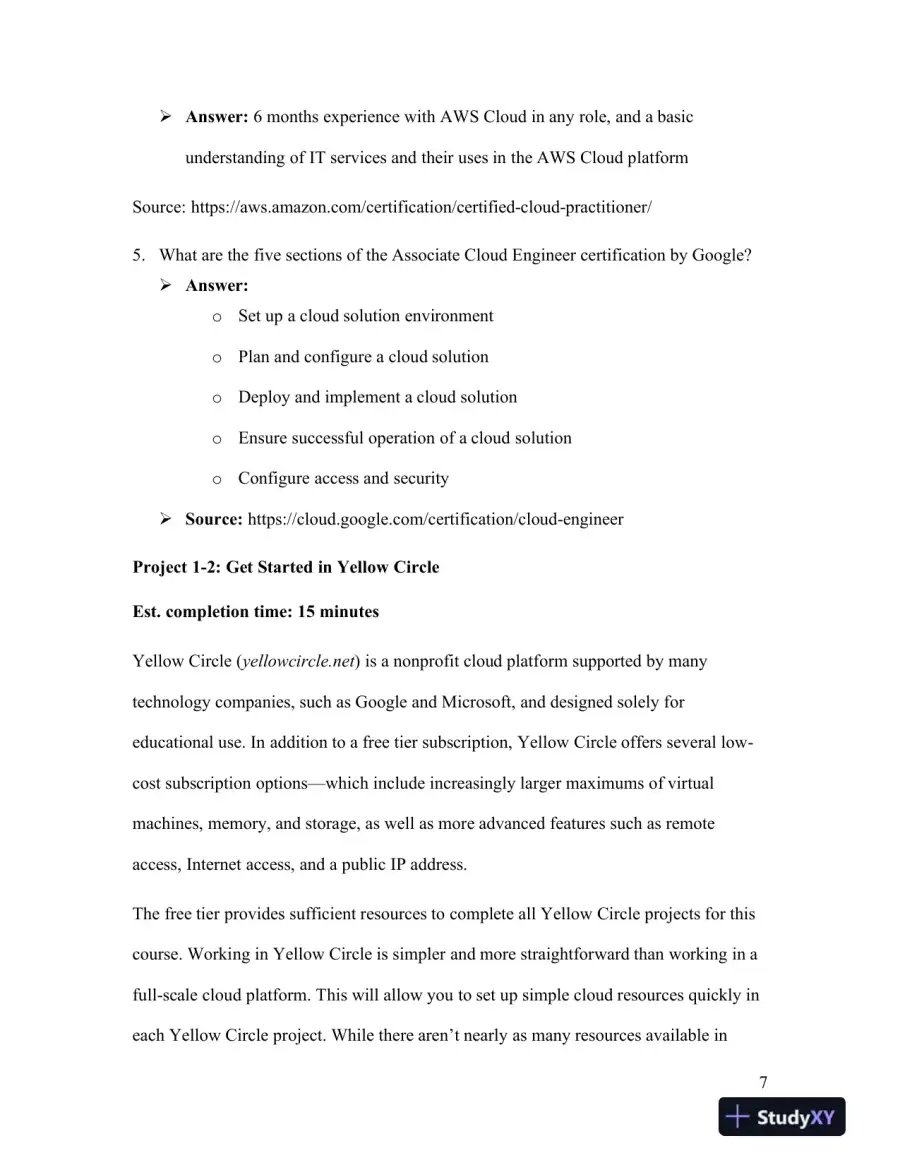 Solution Manual for CompTIA Cloud+ Guide to Cloud Computing: Networking, 1st Edition, page 8