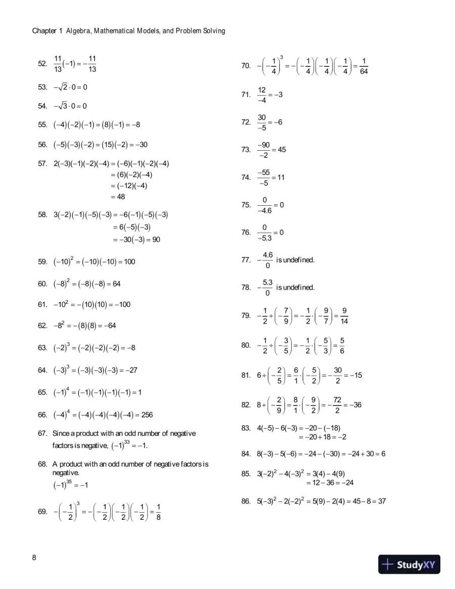 Solution Manual for Algebra for College Students, 8th Edition, page 11