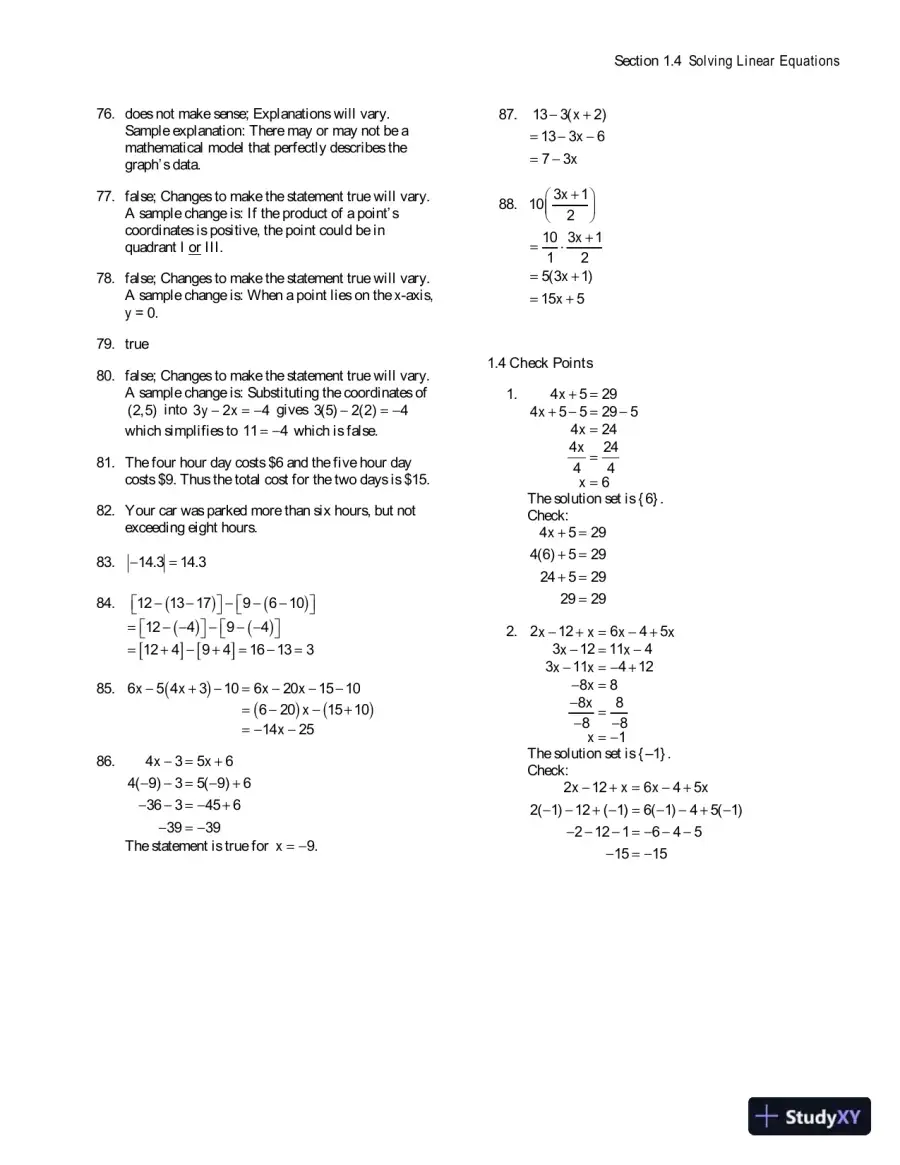 Solution Manual for Algebra for College Students, 8th Edition, page 24
