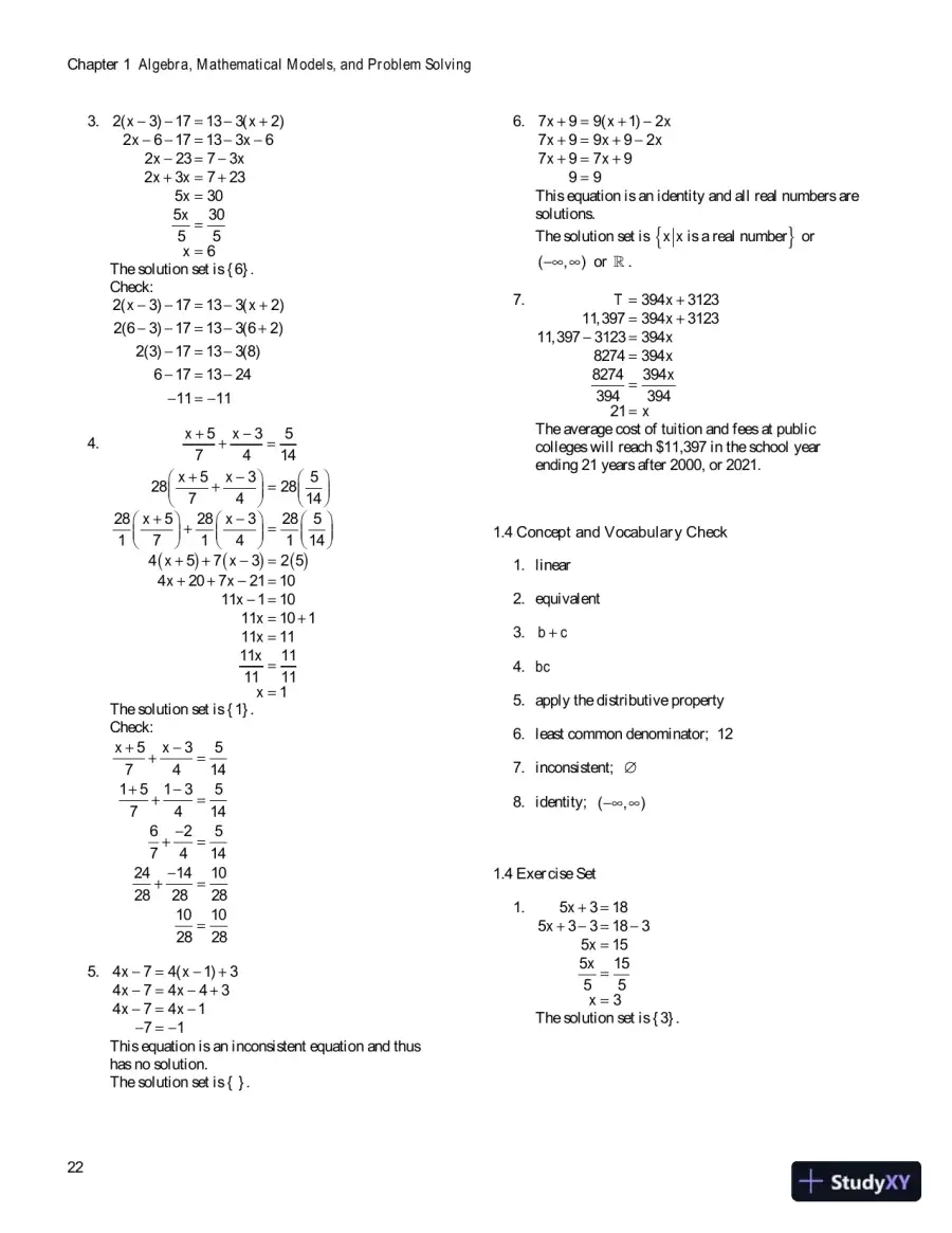 Solution Manual for Algebra for College Students, 8th Edition, page 25