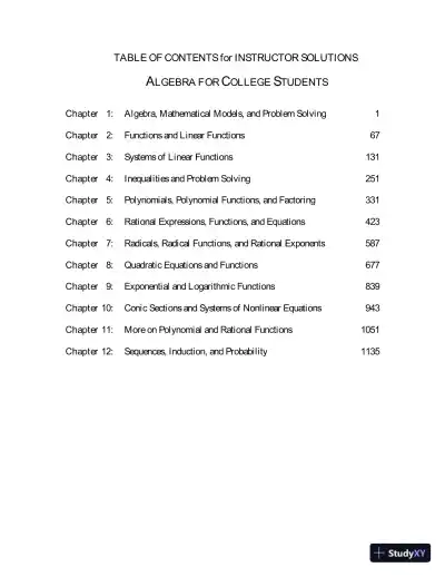 Solution Manual for Algebra for College Students, 8th Edition - Page 3 preview image