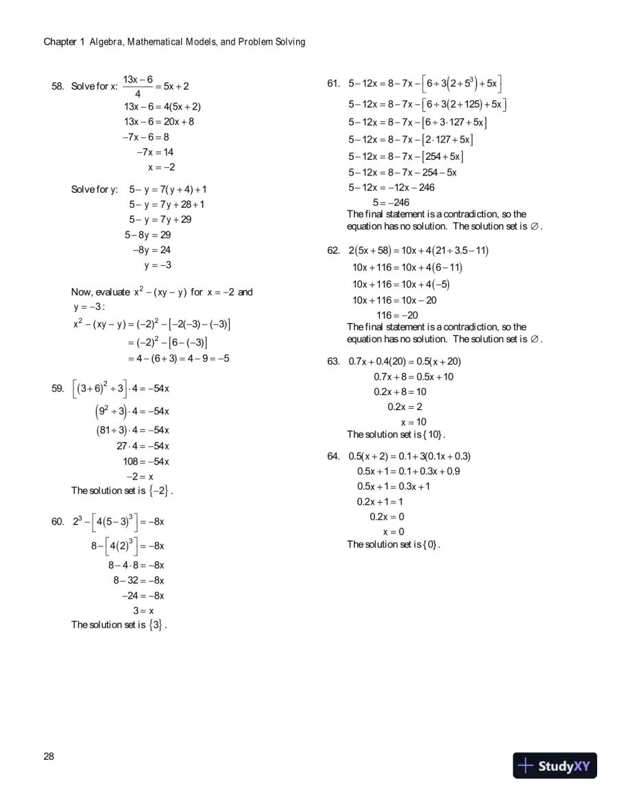 Solution Manual for Algebra for College Students, 8th Edition, page 31