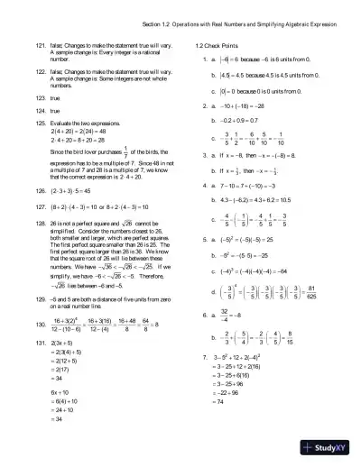 Solution Manual for Algebra for College Students, 8th Edition - Page 8 preview image