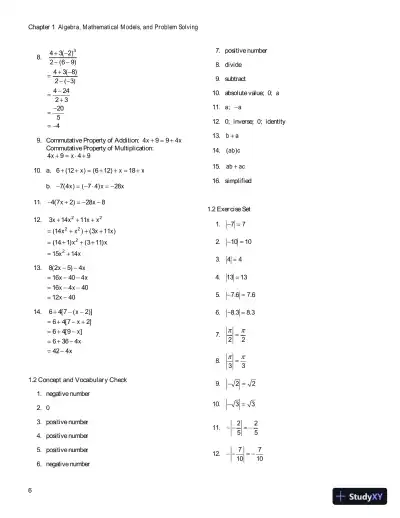 Solution Manual for Algebra for College Students, 8th Edition - Page 9 preview image