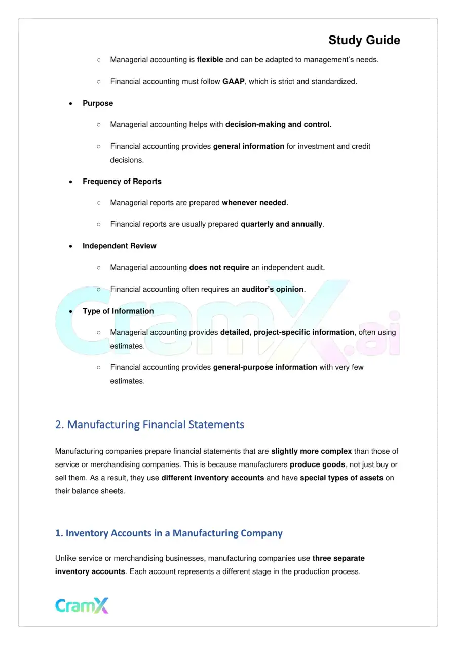 Accounting Principles II – Managerial and Cost Accounting Concepts, page 3