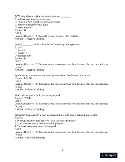 Test Bank for Entrepreneurship: Starting and Operating A Small Business, 5th Edition - Page 14 preview image