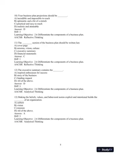 Test Bank for Entrepreneurship: Starting and Operating A Small Business, 5th Edition - Page 15 preview image