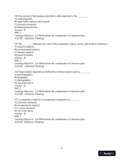 Test Bank for Entrepreneurship: Starting and Operating A Small Business, 5th Edition - Page 16 preview image