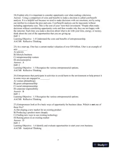 Test Bank for Entrepreneurship: Starting and Operating A Small Business, 5th Edition - Page 9 preview image