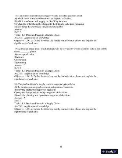 Test Bank for Supply Chain Management: Strategy, Planning, and Operation, 7th Edition - Page 13 preview image