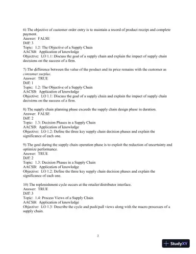 Test Bank for Supply Chain Management: Strategy, Planning, and Operation, 7th Edition - Page 4 preview image