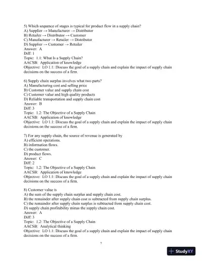 Test Bank for Supply Chain Management: Strategy, Planning, and Operation, 7th Edition - Page 9 preview image