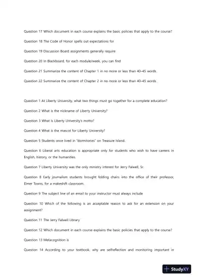 Liberty University INFT 101 module Quiz 1 Complete Solutions Correct Answers Key - Page 4 preview image