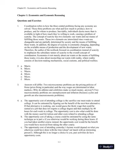 Economics, 9th Edition Solution Manual - Page 1 preview image