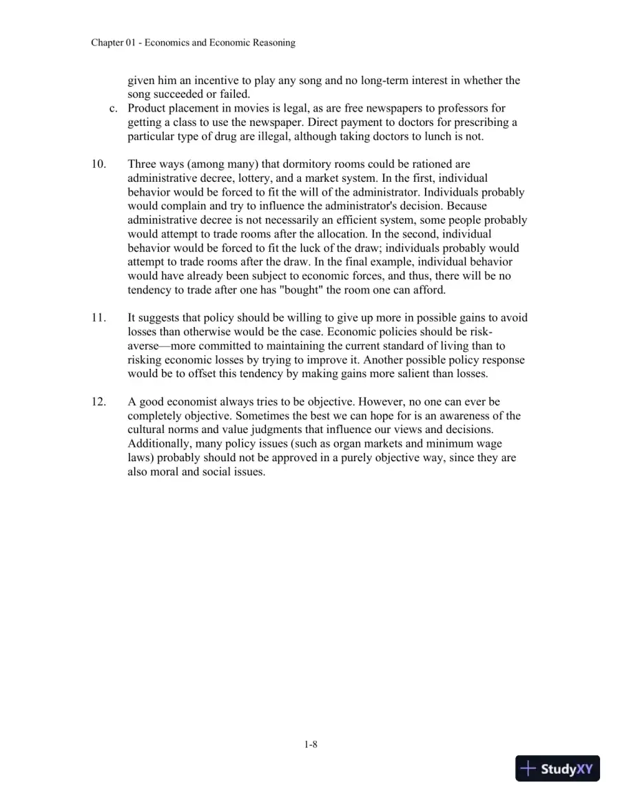 Economics, 9th Edition Solution Manual, page 9