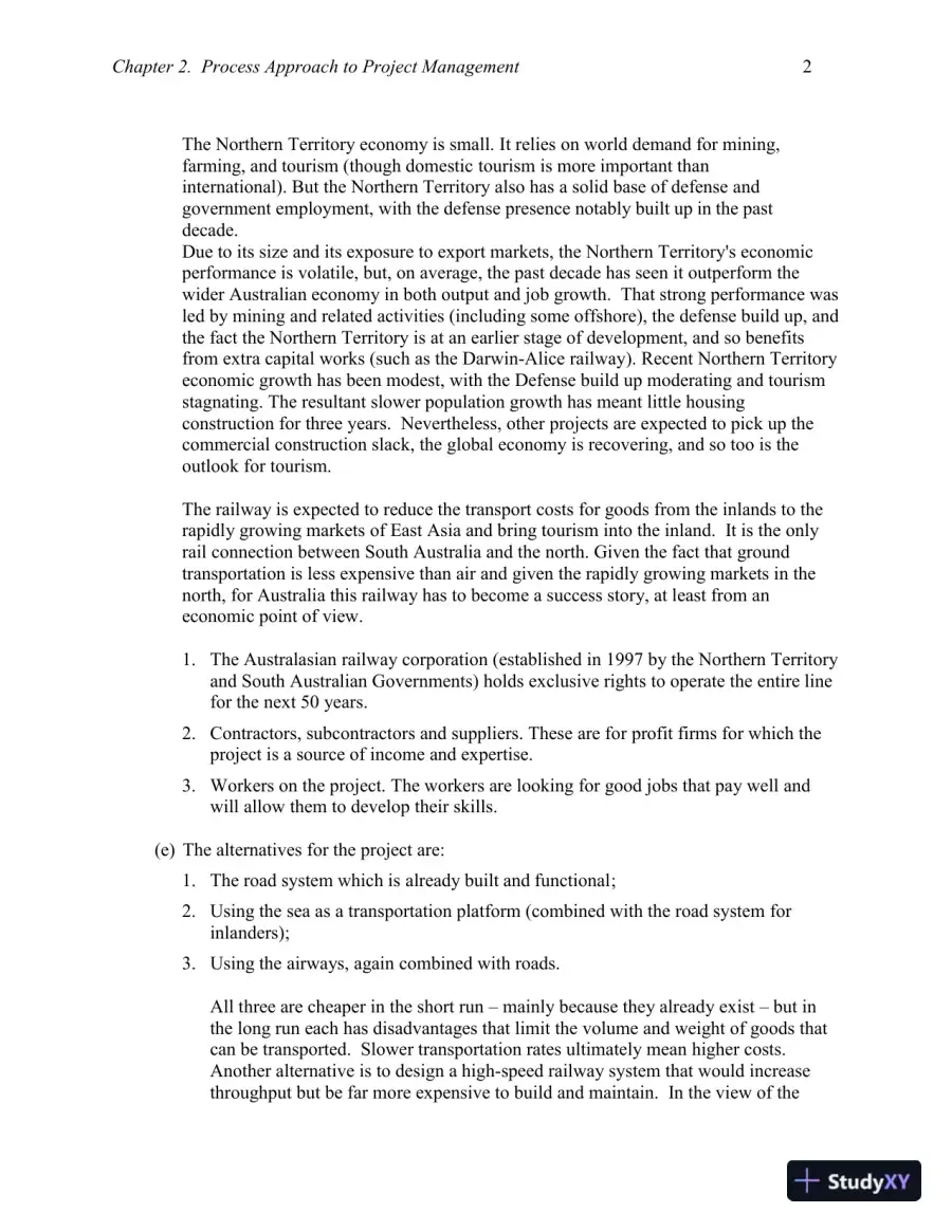 Solution Manual for Project Management: Processes, Methodologies, and Economics, 3rd Edition, page 12
