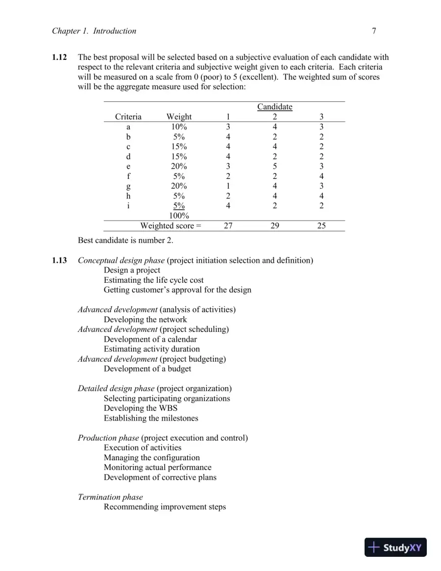 Solution Manual for Project Management: Processes, Methodologies, and Economics, 3rd Edition, page 8