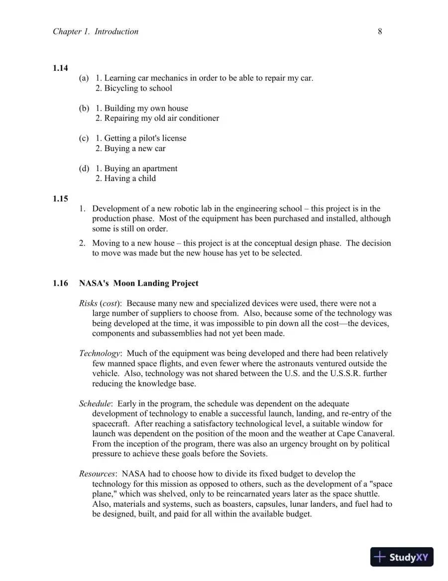 Solution Manual for Project Management: Processes, Methodologies, and Economics, 3rd Edition, page 9