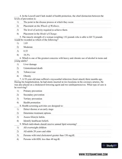 CURRENT Medical Diagnosis and Treatment 2019 58th Edition Test Bank - Page 11 preview image