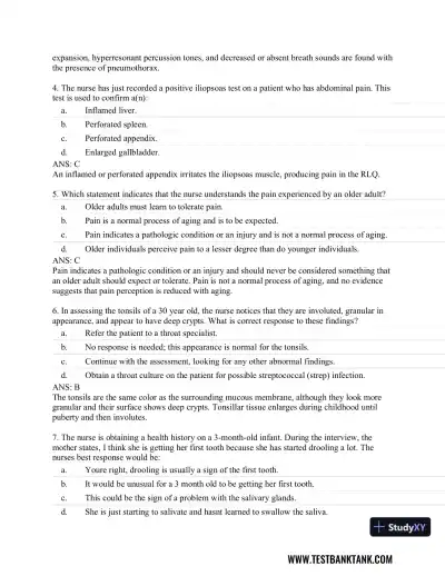CURRENT Medical Diagnosis and Treatment 2019 58th Edition Test Bank - Page 17 preview image