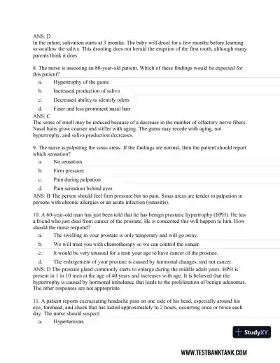 CURRENT Medical Diagnosis and Treatment 2019 58th Edition Test Bank - Page 18 preview image